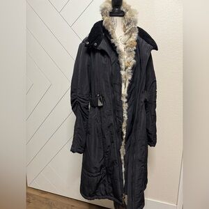 Laundry By Shelli Segal Black Fur-Trimmed Ski Jacket